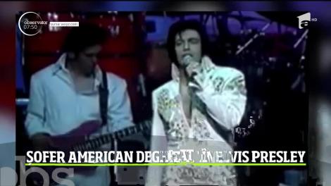 De meserie e șofer, dar în timpul liber îi place să fie Elvis Presley! S-a costumat în regele Rock&Roll-ului și le-a cântat clienților - VIDEO