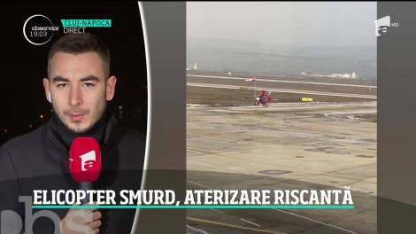 Aterizare de urgenţă pentru un elicopter SMURD! Aeronava a întâmpinat probleme imediat ce s-a ridicat din nou în aer