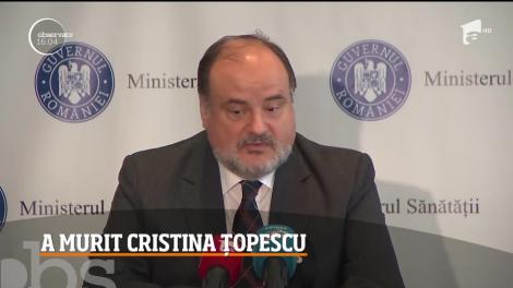 Jurnalista Cristina Ţopescu a murit în preajma Anului Nou