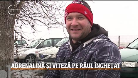 Adrenalină și viteză pe răul înghețat din Târgu-Mureş