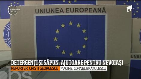 Detergenți și săpun, ajutoare pentru nevoiașii din Ploiești