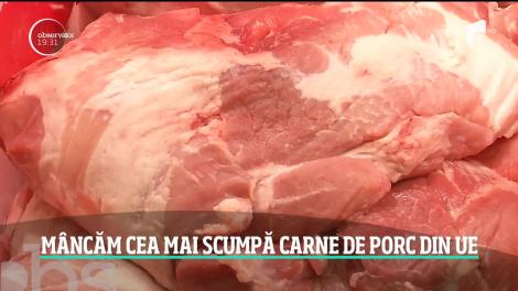 Românii mănâncă cea mai scumpă carne de porc din Europa