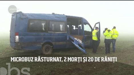 Microbuz răsturnat în judeţul Constanţa, doi morți și 20 de răniți