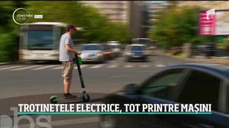 Trotinetele electrice, tot printre mașini
