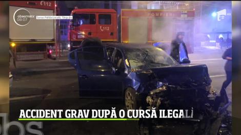 Şase oameni au ajuns la spital după o cursă ilegală pe străzile din Târgu Jiu