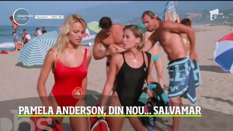 Pamela Anderson a îmbrăcat din nou costumul de salvamar, la 52 de ani!