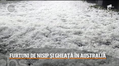 Furtuni de nisip și gheață în Australia