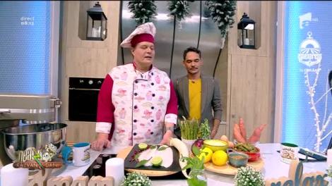 Vlăduț, bucătarul de la Neatza cu Răzvan și Dani ne propune pentru azi o rețetă de halibut pane cu un sos delicios și garnitură de cartofi dulci cu sparanhghel