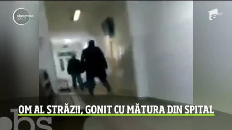 Imagini scandaloase la Spitalul de Urgenţă din Reşiţa! Un bărbat a fost bruscat, ameninţat cu mătura şi târât afară