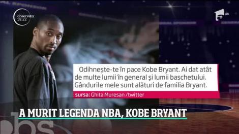 Kobe Bryant a murit în drum spre un meci. Reacții sfâșietoare după moartea baschetbalistului: ”O legendă!”