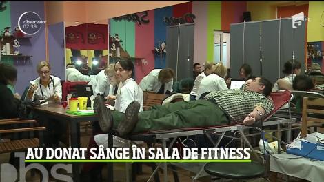 În judeţul Mureş, oamenii au donat sânge într-o sală de fitness