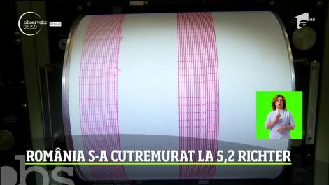 Un cutremur puternic, cu magnitudinea de 5,2 pe Richter, s-a produs în România