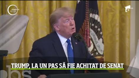 Donald Trump e la un pas să fie achitat în procesul de destituire deschis de opoziţie în Congresul american