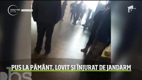 Cluj Napoca: Un jandarm a fost filmat în timp ce lovea şi înjura un bărbat în Piaţa Gării