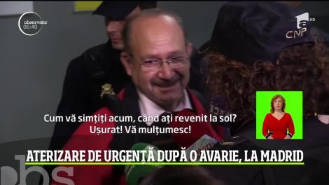 Aterizare de urgență după o avarie, la Madrid