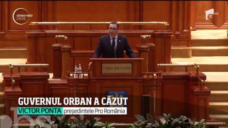 Cabinetul Orban a fost demis prin moţiune de cenzură