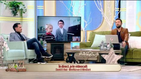 Neatza de la Răzvan şi Dani alături de  MiniRazvan si MiniDani. David si Vlad, doi copilași isteți vor să le ia locul celor două locomotive de imagine