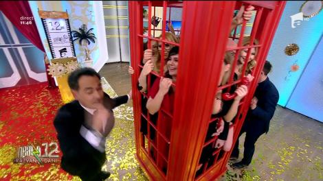 O știai pe asta? Cum să bagi la înghesuială peste zece oameni cu o singură întrebare. Echipa de la Neatza cu Răzvan şi Dani, în cabina telefonică