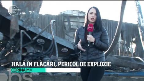 Tragedia de la Mihăileşti a fost la un pas să se repete. O hală în care era şi azotat de amoniu a fost cuprinsă de flăcări