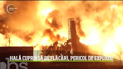 A fost alertă la câţiva kilometri de Capitală. O hală în care erau substanţe inflamabile a luat foc