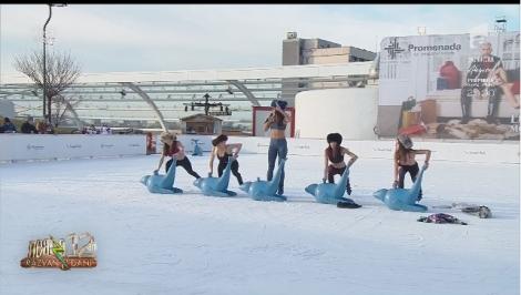 Antrenament pe gheață, în bustieră, cu Diana Stejereanu! Exerciții pentru coapse sculptate