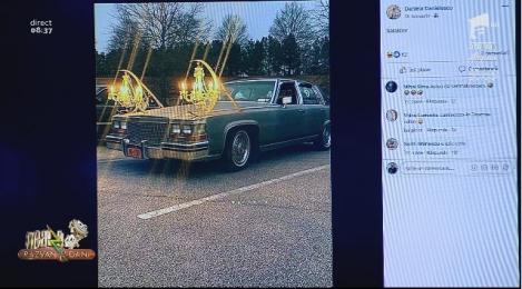 "Doamne, luminează-mi calea!"  Mașină cu candelabre și papagali care dorm pe o pisică