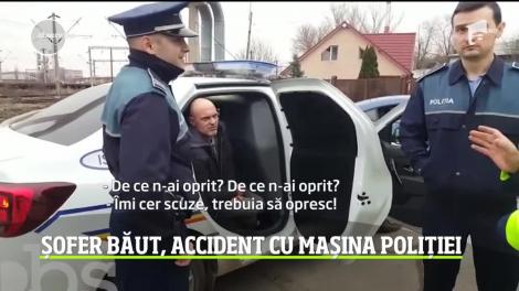 Șofer băut, accident cu mașina poliției pe străzile din Iaşi