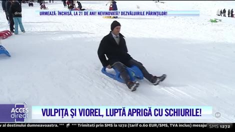 Vulpița şi Viorel, excursie cu năbădăi pentru prima dată la munte! Iată cum s-au distrat cei doi pe pârtie