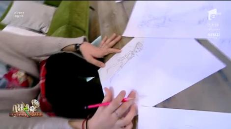 Are 12 ani și desenează dumnezeiește! Marie Stephanie Tudoroiu l-a impresionat pe Dani "După 13 ani ai voie să-i faci lipiți"