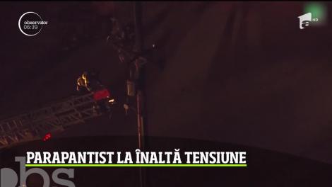 Parapantist prins în cablurile unei reţele de înaltă tensiune