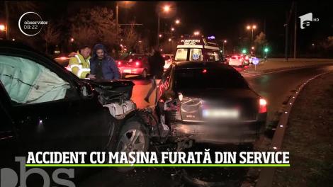 Accident cu mașina furată din service