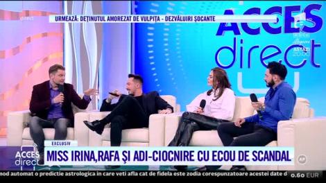 Scandal în showbiz. Miss Irina, cuceritorul Rafaelo şi hairstylist-ul Adi Turcu, față-n față pentru prima oară: ”Ar fi ridicol să-ți treacă iubirea în două zile!”