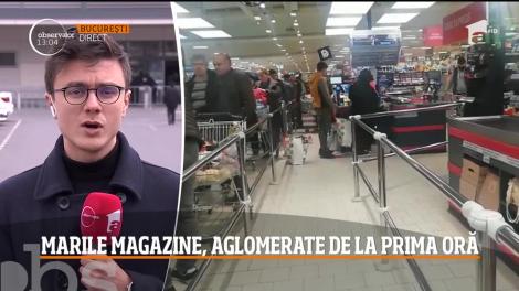Anunţarea stării de urgenţă i-a făcut pe români să aglomereze centrele comerciale