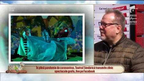 În plină pandemie de coronavirus, Teatrul Țăndărică transmite zilic spectacole gratis, live pe Facebook