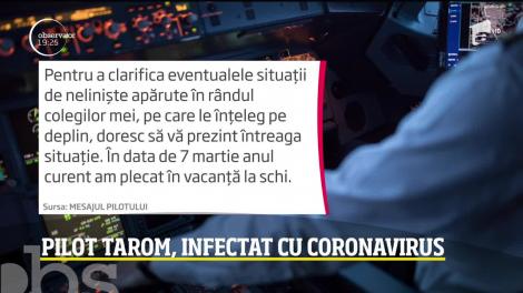 Pilot infectat cu coronavirus. Alți nouă au intrat în contact direct cu el