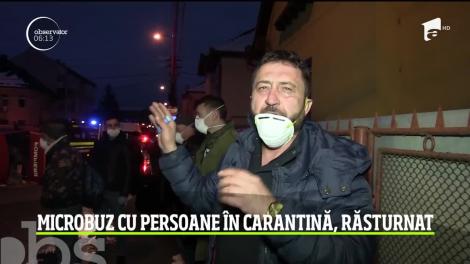 Microbuz SMURD cu persoane în carantină, răsturnat la Cluj-Napoca