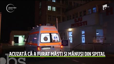 Caz revoltător în Argeș, în plină criză de COVID-19. O gestionară a furat măști, mănuși și soluții dezinfectante din spital
