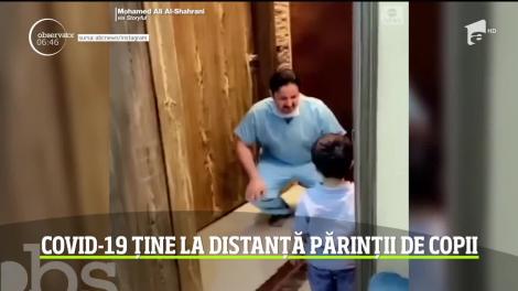 Cum reacționează un medic atunci când ajunge acasă de la spital, iar copilul vrea să-l îmbrățișeze. Imaginile sunt virale