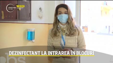 Dezinfectant la intrarea în blocuri