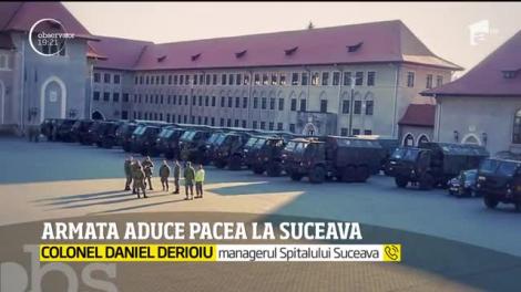 Armata aduce pacea la Suceava! Zeci de soldaţi şi camioane militare au împânzit spitalul focar