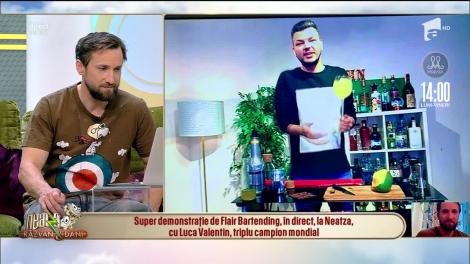 Super demonstrație de Flair Bartending, la Neatza cu Răzvan și Dani, cu Luca Valentin, triplu campion mondial