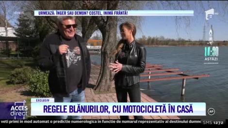 Daniel Mărgărit, regele blănurilor din România, cu motocicleta în casă