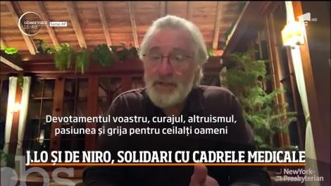 Jennifer Lopez şi Robert de Niro, solidari cu cadrele medicale din New York