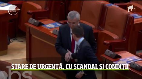 Stare de urgență, cu scandal și condiții în Parlament