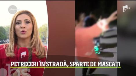 Petreceri în stradă, sparte de mascați