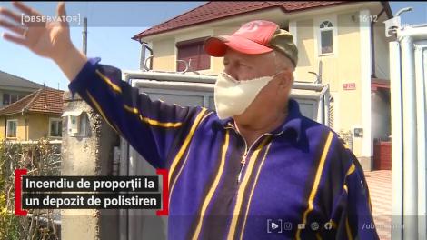 Incendiu de proporții la un depozit de polistiren din Baia Mare