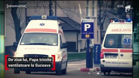 De ziua lui, Papa Francisc trimite ventilatoare la Suceava