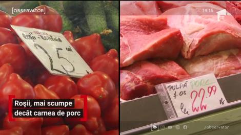 Un kilogram de roşii autohtone, mai scump decât un kilogram de carne de porc