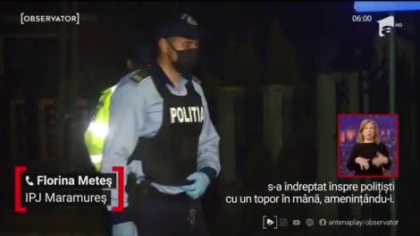 Un bărbat agresiv din Maramureș a fost împușcat în picior de polițiști