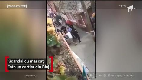Scandal cu mascați, într-un cartier din Blaj